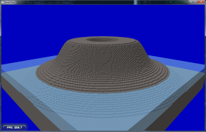 Initial results for spline based terrain feature creation.